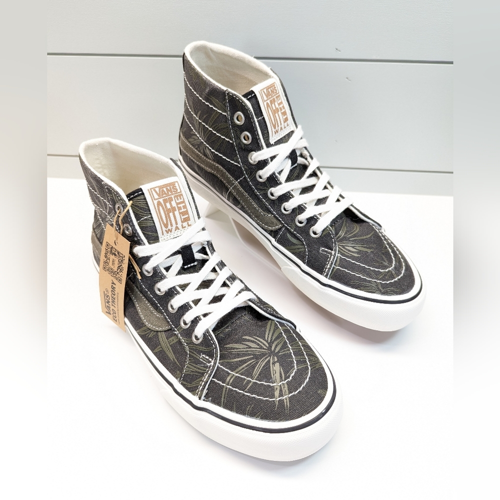 Vans SK8-HI 38 Decon SF Eco Theory Black Palm Canvas Skateboard Shoes sz Men's 9